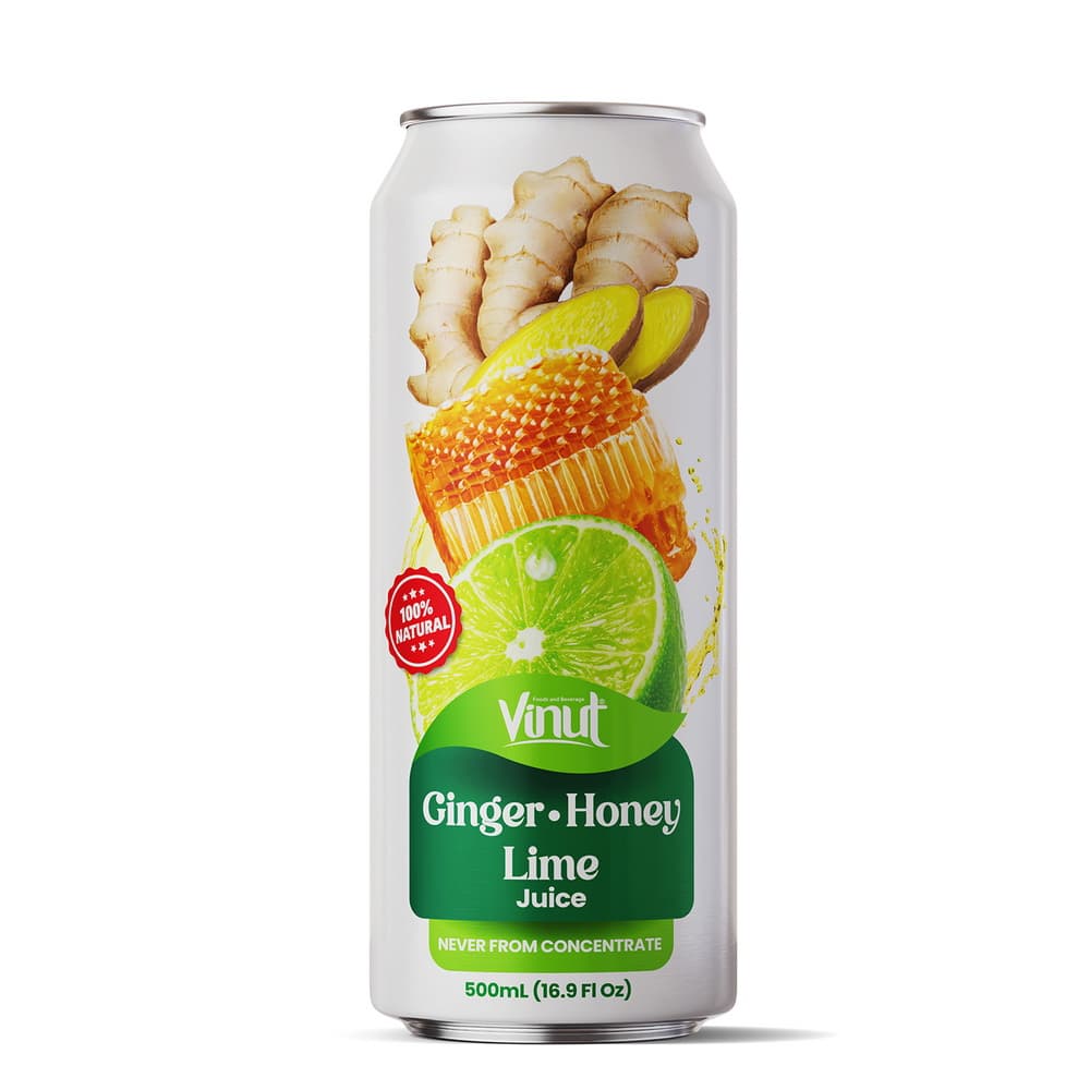 VINUT 100 % luonnollinen inkivääri-hunaja-limejuoma – Ei tiivisteestä, 16.9 fl oz