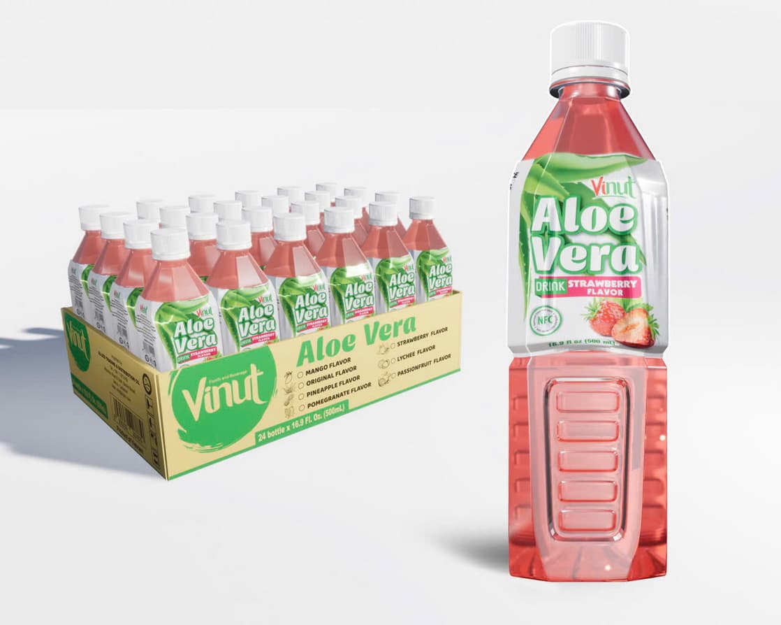 VINUT Aloe vera -juoma mansikanmakuinen 500ml