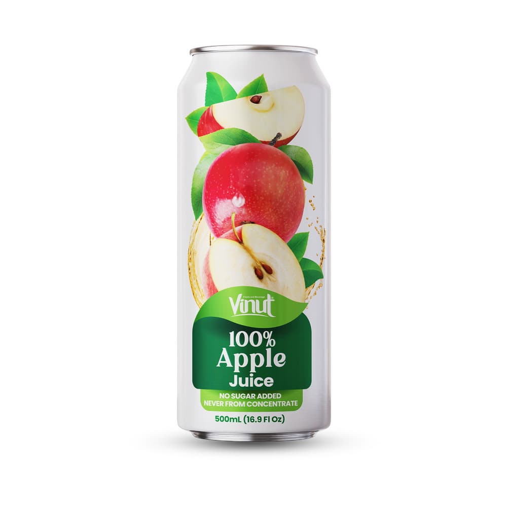 VINUT 100 % Omenamehu, Ei Lisättyä Sokeria, Ei Tiivisteestä, Ohut Tölkki, 16.9 fl oz 500 mL