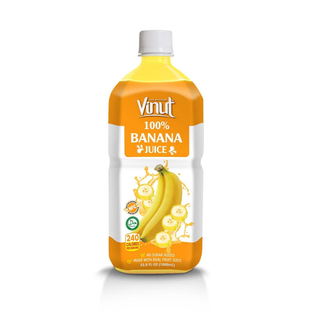 VINUT 100 % banaanitäysmehu, NFC, ei lisättyä sokeria, PET-pullo, 33,8 fl oz 1000 mL