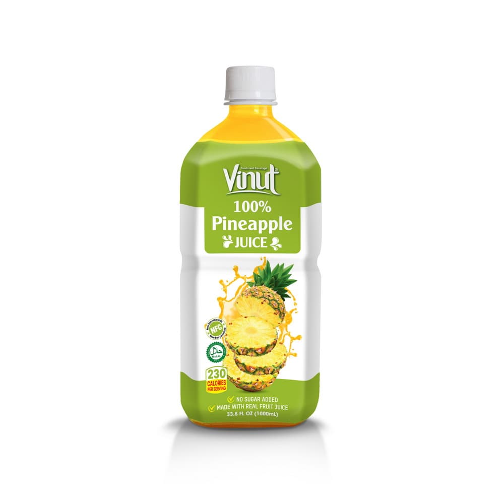 VINUT 100 % ananasmehu, ei lisättyä sokeria, 33.8 fl oz (1,000 mL) PET-pullo