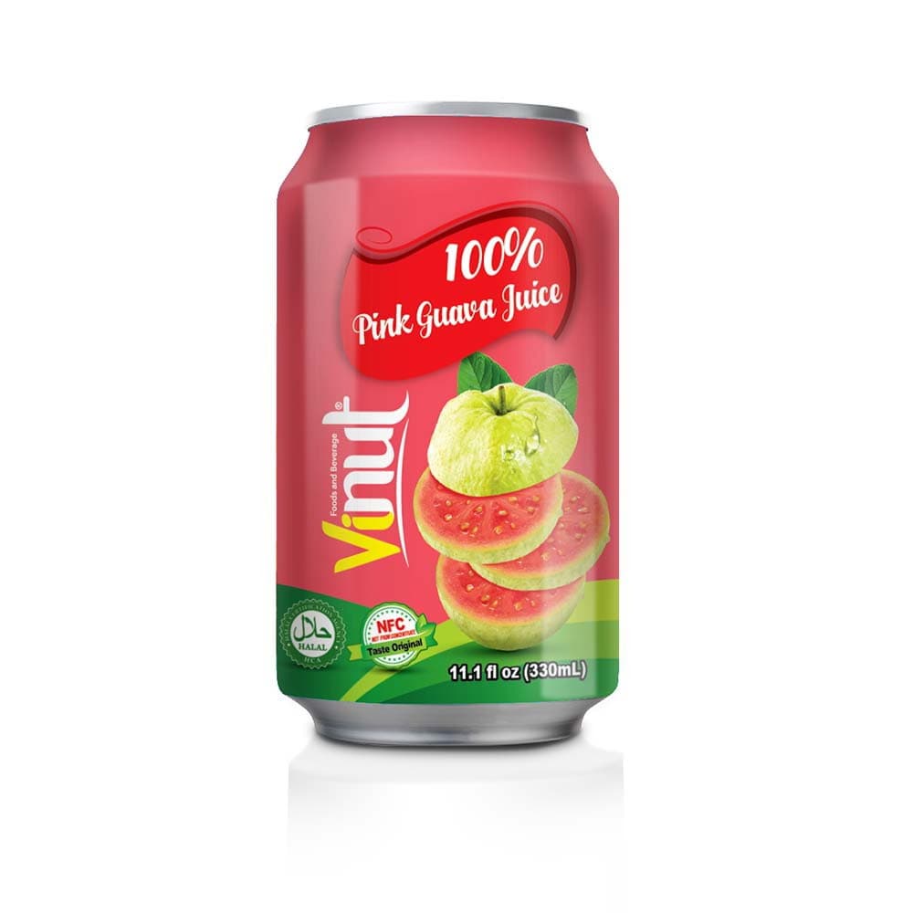 VINUT 100% Vaaleanpunainen Guavamehu, 11.1 fl oz (330 mL) tölkki