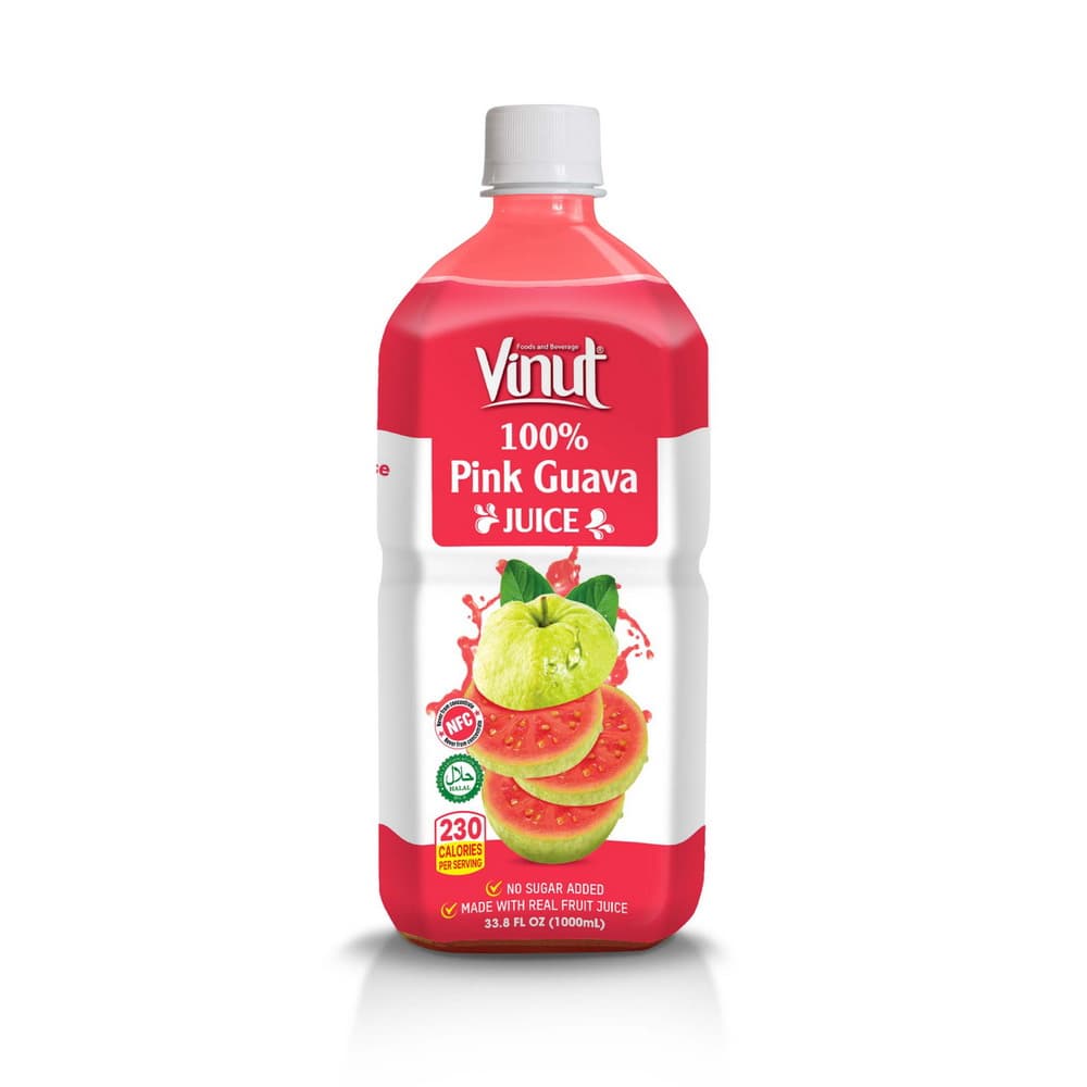 VINUT 100 % pinkkiguavamehu, ei lisättyä sokeria, 33.8 fl oz (1,000 mL) PET-pullo