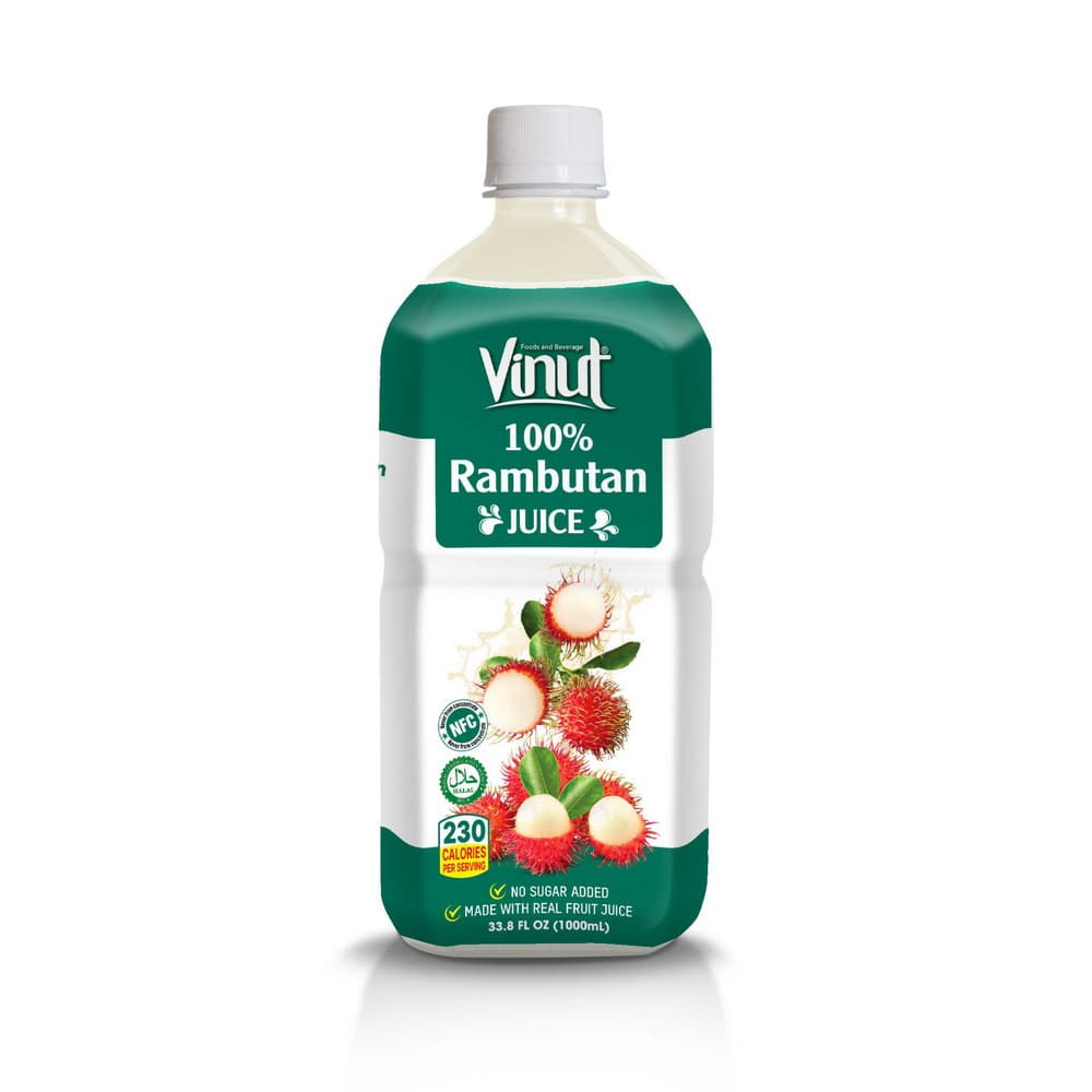 VINUT 100 % rambutan-täysmehu, NFC, ei lisättyä sokeria, PET-pullo, 33.8 fl oz 1000 mL