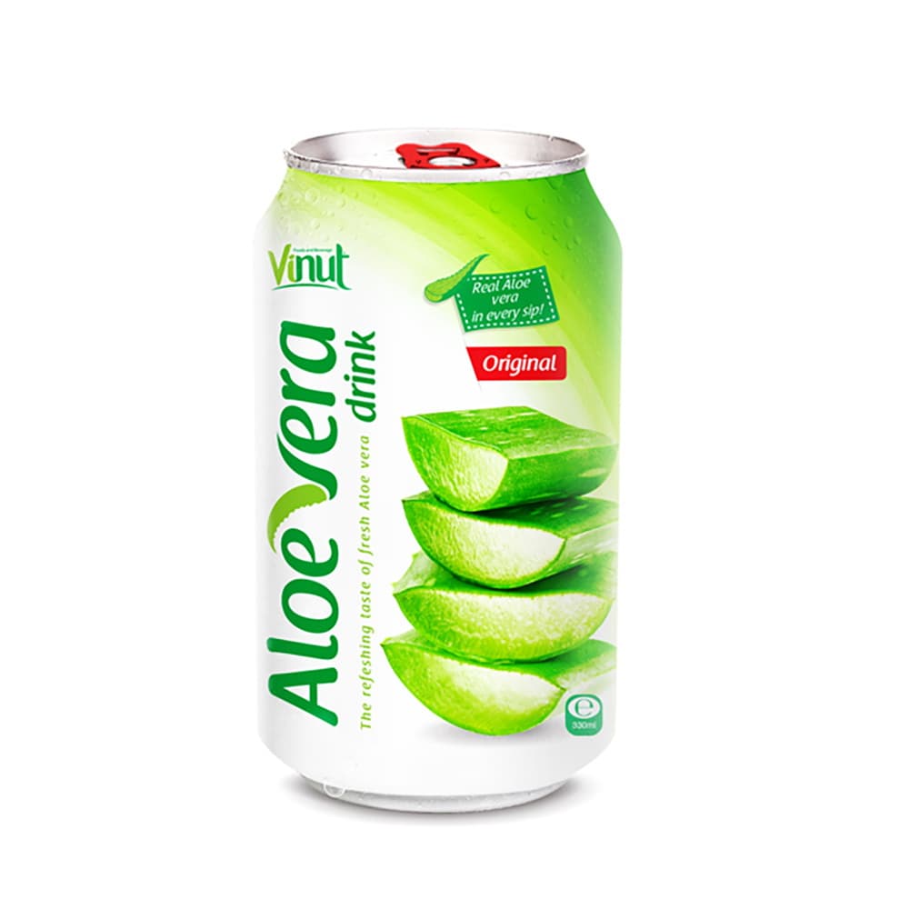 Vinut Aloe Vera Drink, Original, 11.2 fl oz (330 mL) Can, Made with Real Aloe Vera