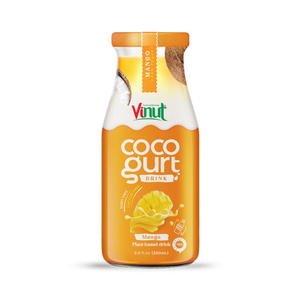 VINUT Cocogurt-juoma Mango, Lasipullo, 9.8 fl oz 280 mL