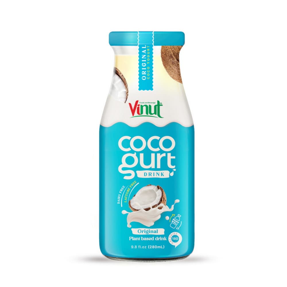VINUT Cocogurt Original kasvipohjainen juoma, lasipullo, 9.8 fl oz 280 mL