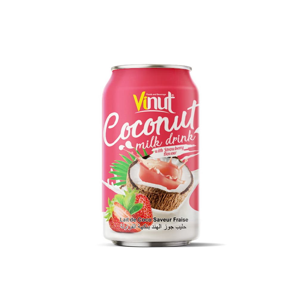 VINUT Kookosmaitojuoma, mansikanmakuinen, 330 mL
