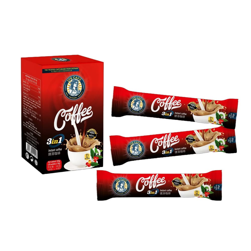 VINUT Coffee 3in1 Pikakahvi, Laatikko (20 annospussia x 16g), (320g)