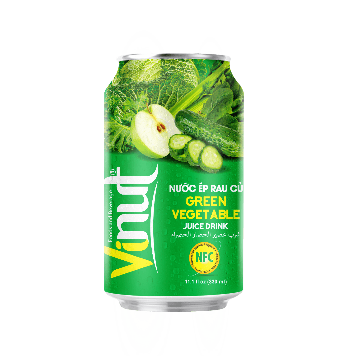 Vinut Green Vegetable Juice Drink, NFC, Slim Can, 11.1 fl oz 330 mL