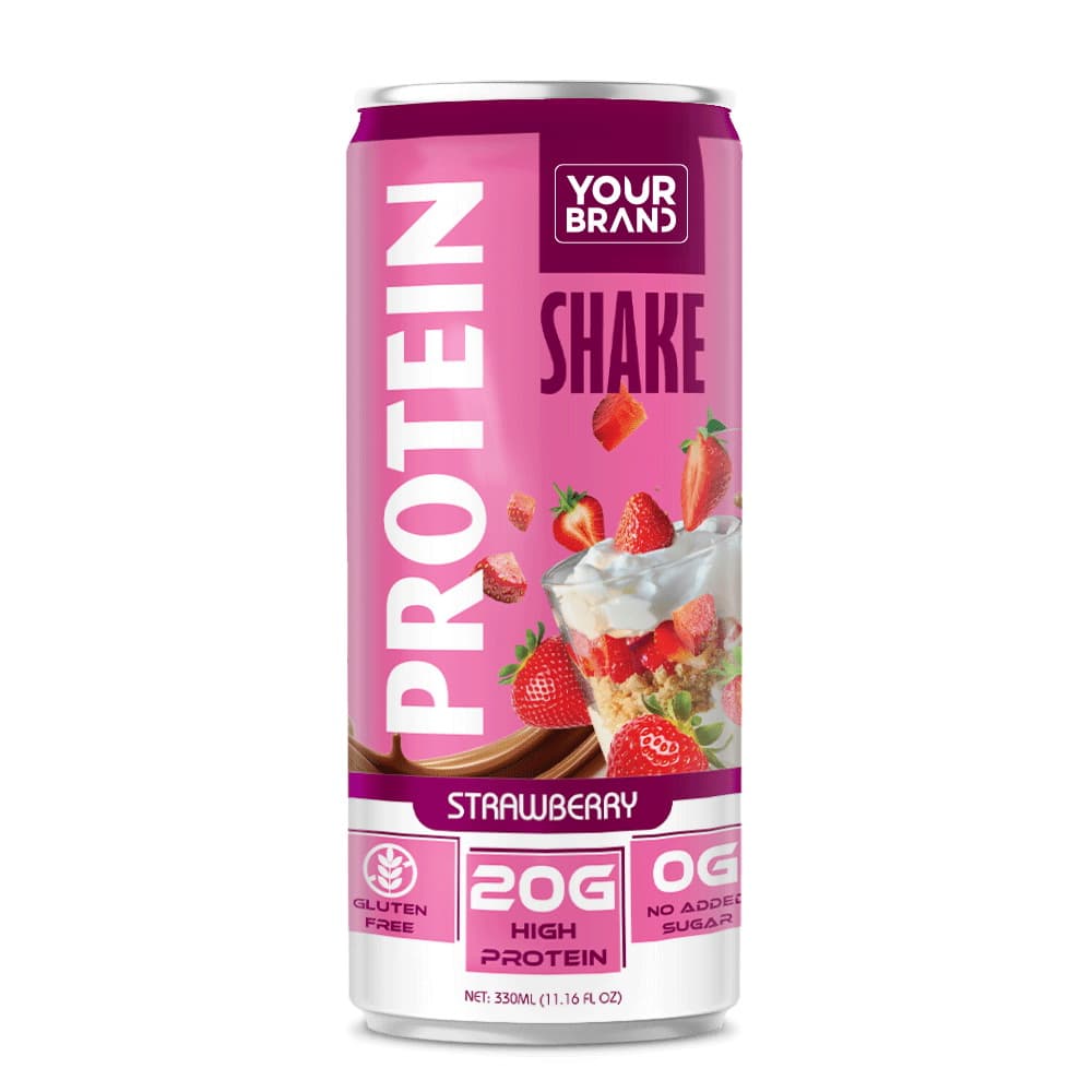 VINUT Mansikanmakuinen proteiinijuoma, gluteeniton, 20 g proteiinia, ei lisättyä sokeria, 11.16 fl oz (330 mL)
